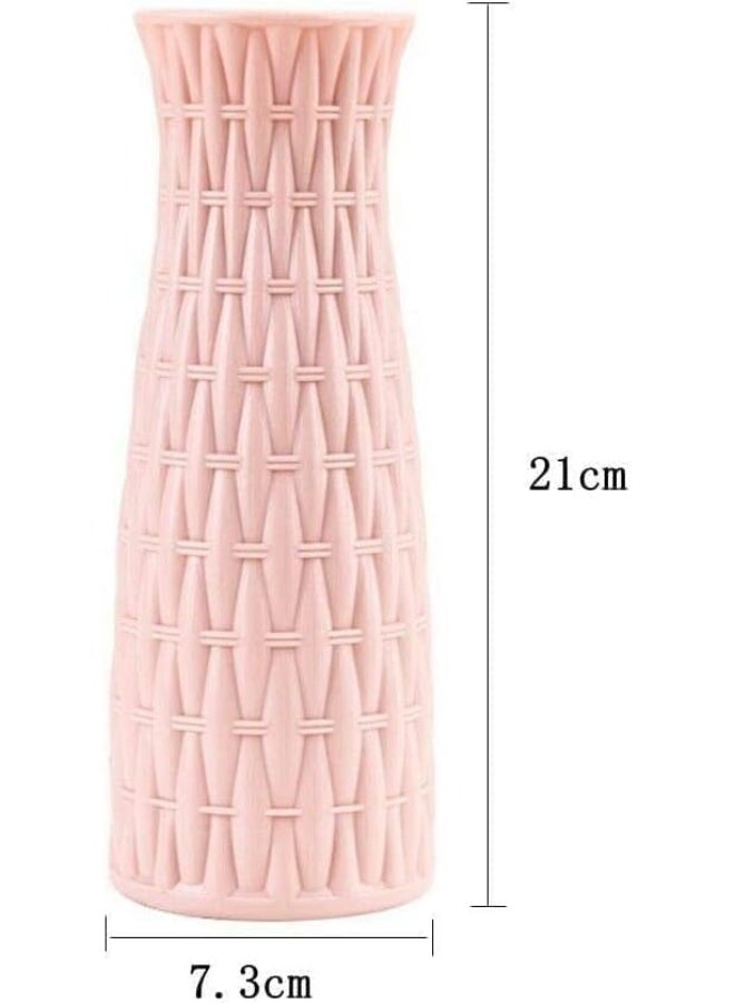 ChicAbode السيراميك تبدو الزهرية البلاستيكية، الزهرية غير القابلة للكسر، للزهور الزهرية الزهرية للقطع المركزية أو ديكور المنزل غرفة المعيشة الداخلية، الزهرية الزهرية الحديثة الزخرفية لغرفة المعيشة المكتب الوردي - Image 2